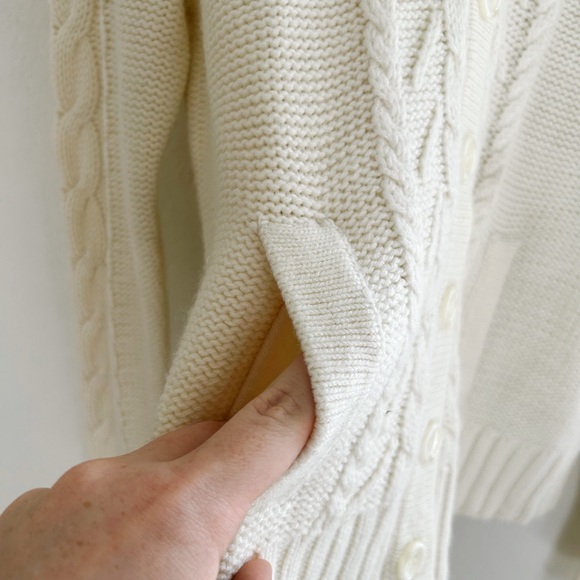 Cream Button up sweater St. John’s Bay - Picture 4 of 5